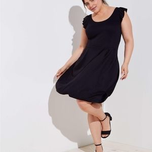 Loft plus black ruffle strap swing dress